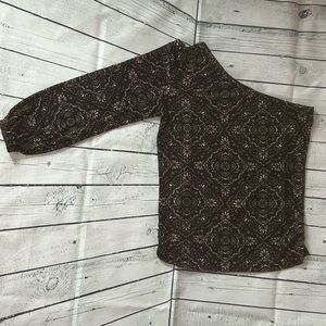 Maurice’s Size Small One Shoulder Black Geometric Print